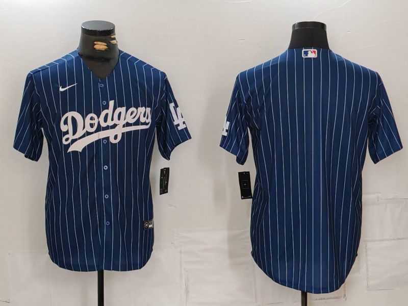 Men Los Angeles Dodgers Blank Blue Stripe Game 2024 Nike MLB Jersey style 1->los angeles dodgers->MLB Jersey